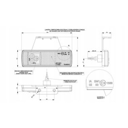 LED marker lamp with reflector, 12 24v, orange