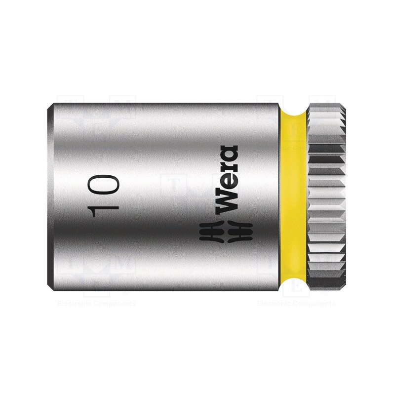 1 pcs x WERA - 5003509001 - Socket, 6-angles,socket spanner, HEX 10mm, 1/4', 23mm, Zyklop