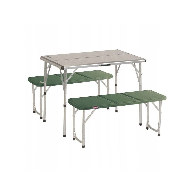 Tourist table with benches pack away table for 4 coleman