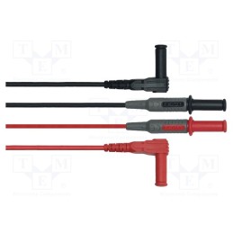 1 set x KPS - KPS-CP300 - Test leads, Inom: 10A, Len: 1m, banana plug,both sides, black,red