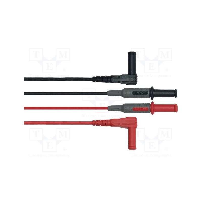 1 set x KPS - KPS-CP300 - Test leads, Inom: 10A, Len: 1m, banana plug,both sides, black,red