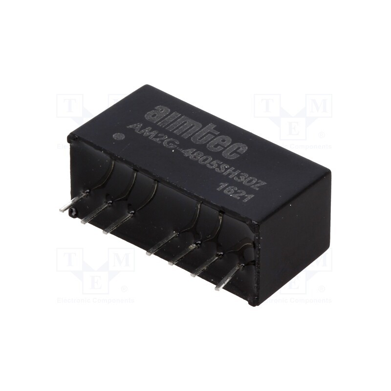 1 pcs x AIMTEC - AM2G-4805SH30Z - Converter: DC/DC, 2W, Uin: 36÷72V, Uout: 5VDC, Iout: 400mA, SIP8