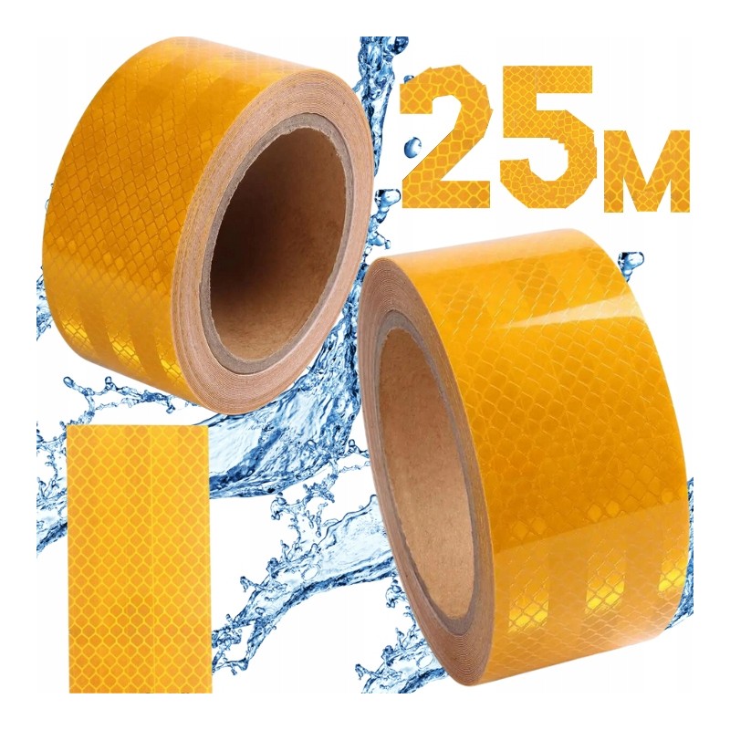 25m self-adhesive yellow contour reflective tape