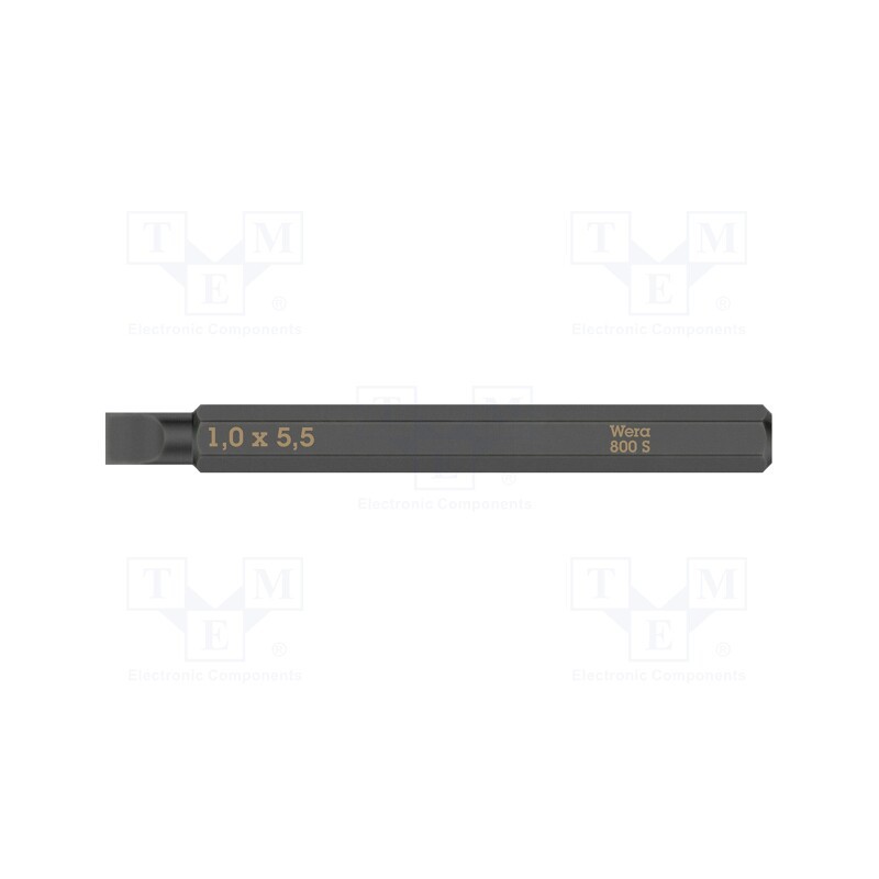 1 pcs x WERA - 5018141001 - Screwdriver bit, slot, 5,5x1,0mm, Overall len: 70mm, Kind: impact
