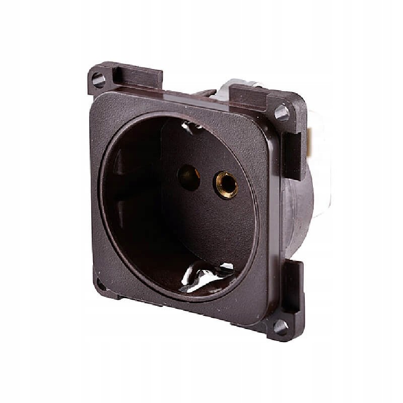 Schuko insert, 2 poles, 10 16 a 250 V, brown