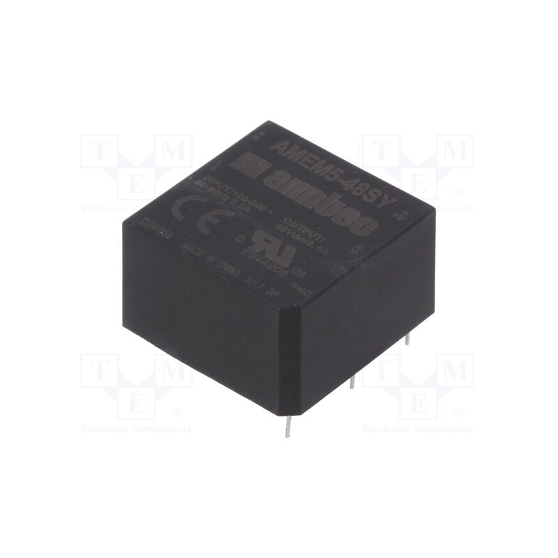 1 pcs x AIMTEC - AMEM5-48SY - Converter: AC/DC, 5W, 85÷264VAC, Usup: 120÷370VDC, Uout: 48VDC, 78%