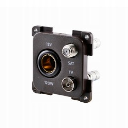 Internal electrical socket for satellite TV 12v, black
