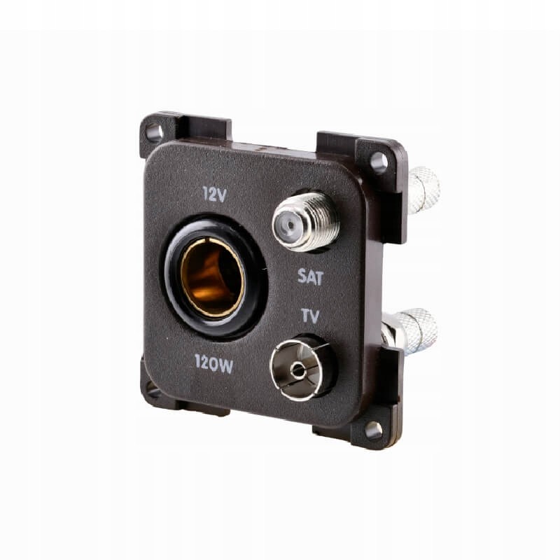 Internal electrical socket for satellite TV 12v, black