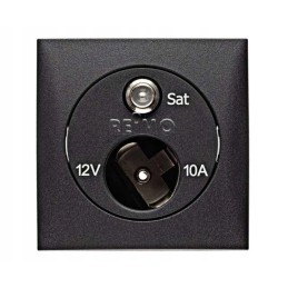Internal electrical socket for satellite TV 12v, black