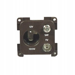 Internal electrical socket for satellite TV 12v, brown