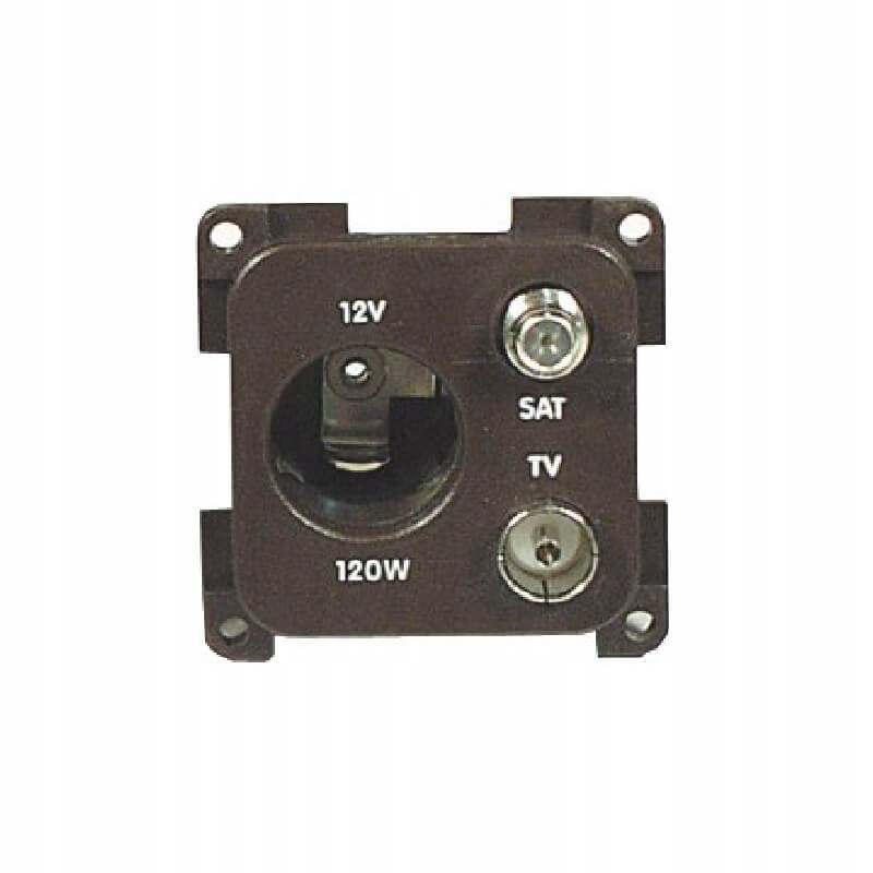 Internal electrical socket for satellite TV 12v, brown