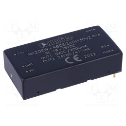 1 pcs x AIMTEC - AM20EW-480524DH30VZ - Converter: DC/DC, 20W, Uin: 18÷75V, Uout: 5VDC, Uout2: 24VDC, Iout: 2A