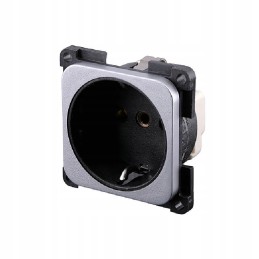 Schuko insert, 2 poles, 10 16 a 250 V, silver