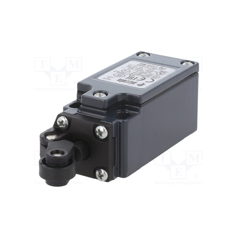 1 pcs x PIZZATO ELETTRICA - FM 1102-M2 - Limit switch, plunger with plastic roller Ø14mm, NC x2, 10A