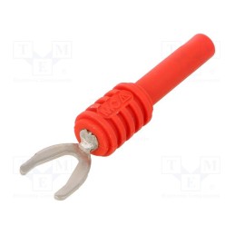 1 pcs x STu00c4UBLI - 66.9126-22 - Plug, fork terminals, banana 4mm socket,fork terminal, 20A, red