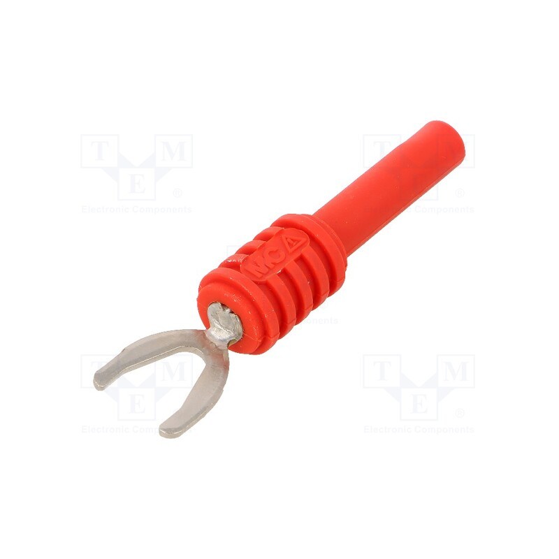 1 pcs x STu00c4UBLI - 66.9126-22 - Plug, fork terminals, banana 4mm socket,fork terminal, 20A, red