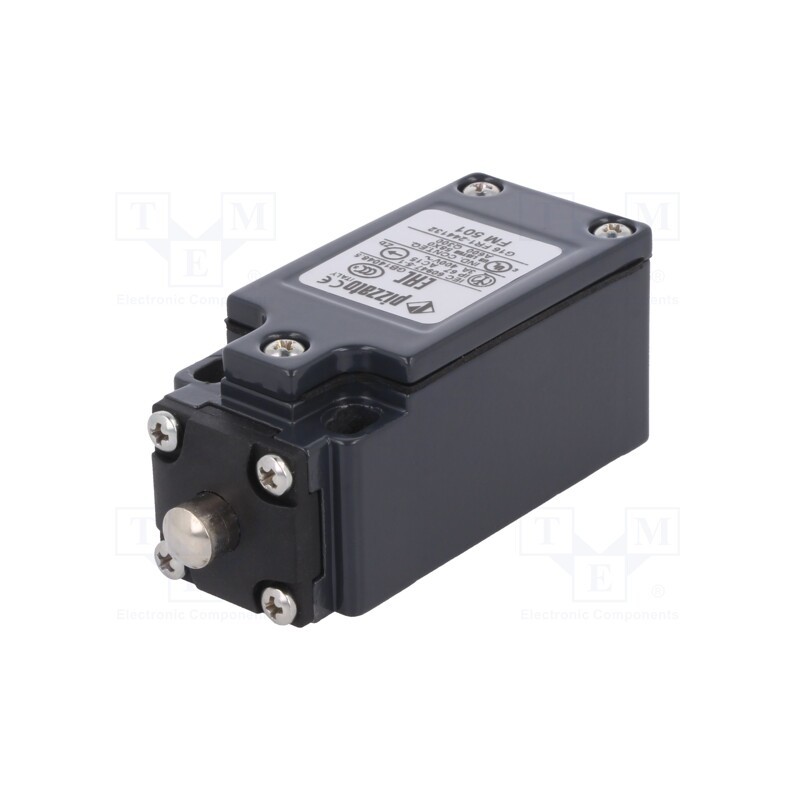 1 pcs x PIZZATO ELETTRICA - FM 501 - Limit switch, pin plunger Ø8mm, NO + NC, 10A, max.500VAC, PG13,5
