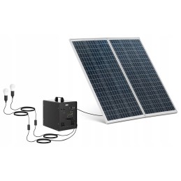 Power station with 2 solar panels, garden camping