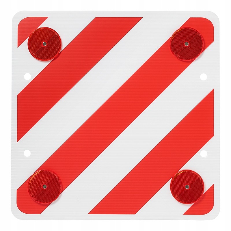 Plastic warning board with 4 reflectors