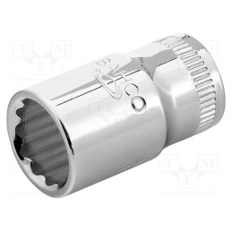 1 pcs x BAHCO - A6700DM-12 - Socket, 12-angles,socket spanner, 1/4', tool steel, thin walled