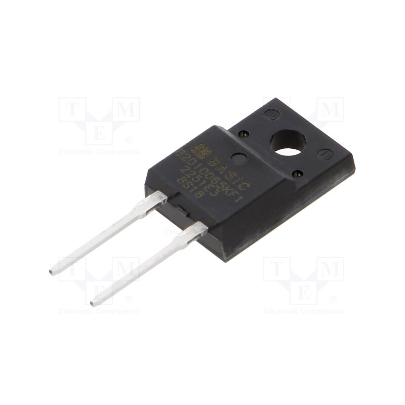 1 pcs x BASiC SEMICONDUCTOR - B2D10065KF1 - Diode: Schottky rectifying, SiC, THT, 650V, 10A, TO220FP-2,