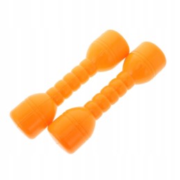 1 pair of plastic dumbbells with a yellow sound