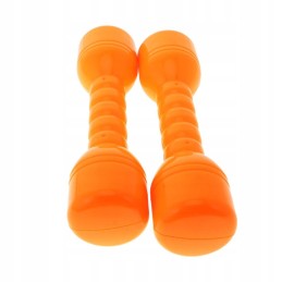 1 pair of plastic dumbbells with a yellow sound