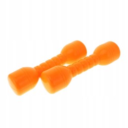 1 pair of plastic dumbbells with a yellow sound