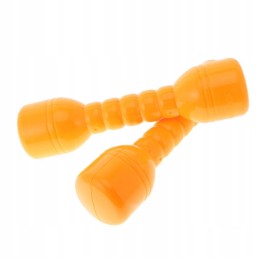 1 pair of plastic dumbbells with a yellow sound
