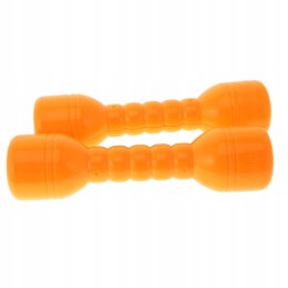 1 pair of plastic dumbbells with a yellow sound