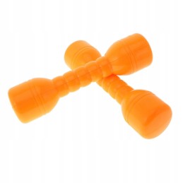1 pair of plastic dumbbells with a yellow sound