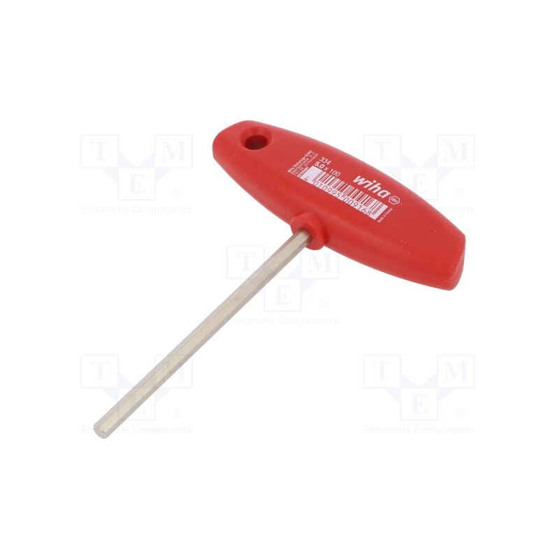 1 pcs x WIHA - 916 - Wrench, hex key, HEX 5mm, Overall len: 132mm, Kind of handle: T