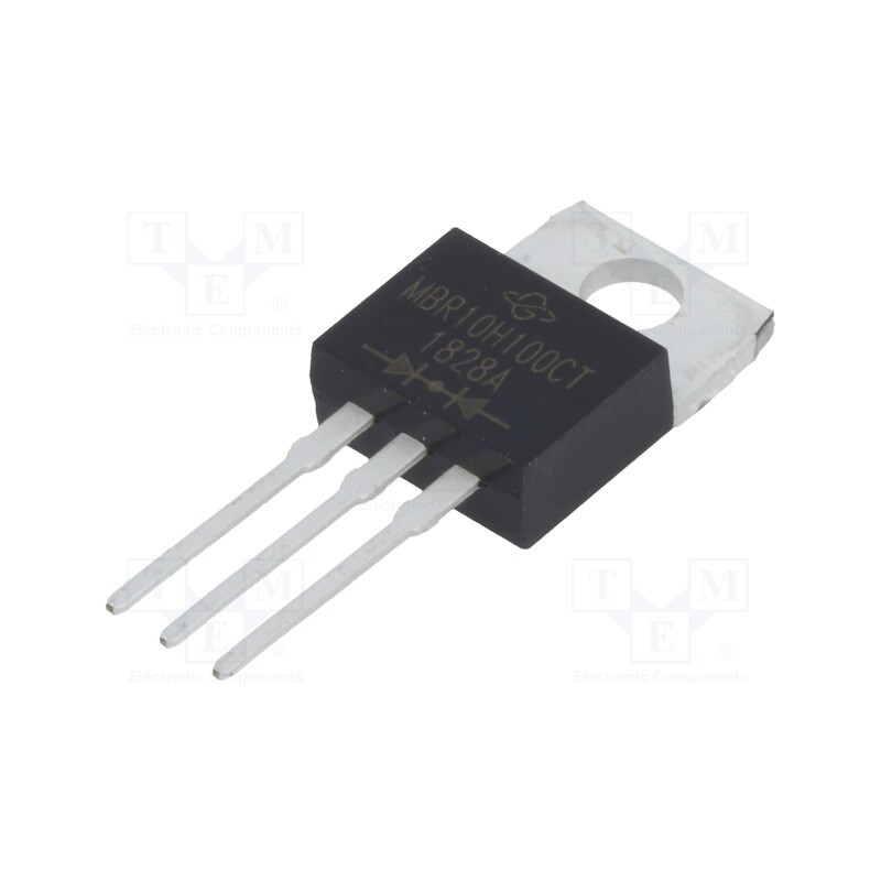 1 pcs x VISHAY - MBR10H100CT-E3/45 - Diode: Schottky rectifying, THT, 100V, 5Ax2, TO220AB,
