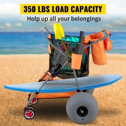 Orange foldable beach stroller