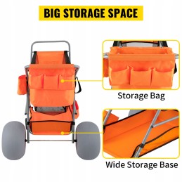 Orange foldable beach stroller