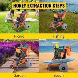 Orange foldable beach stroller