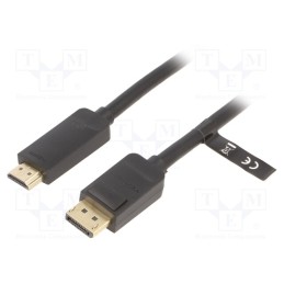 1 pcs x VENTION - HAGBI - Cable, DisplayPort plug,HDMI plug, Len: 3m, black, 30AWG