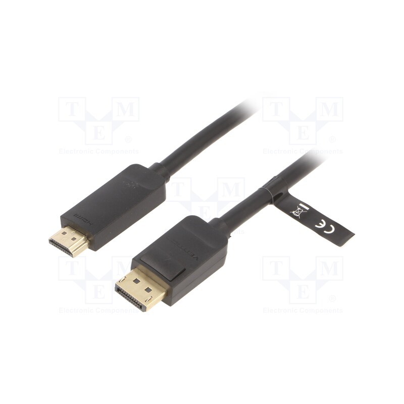 1 pcs x VENTION - HAGBI - Cable, DisplayPort plug,HDMI plug, Len: 3m, black, 30AWG