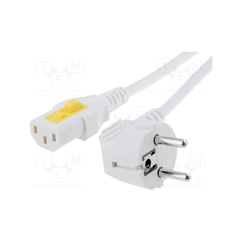 1 pcs x SCHURTER - 6051.2094 - Cable, 3x1mm2, CEE 7/7 (E/F) plug angled,IEC C13 female, PVC, 3m