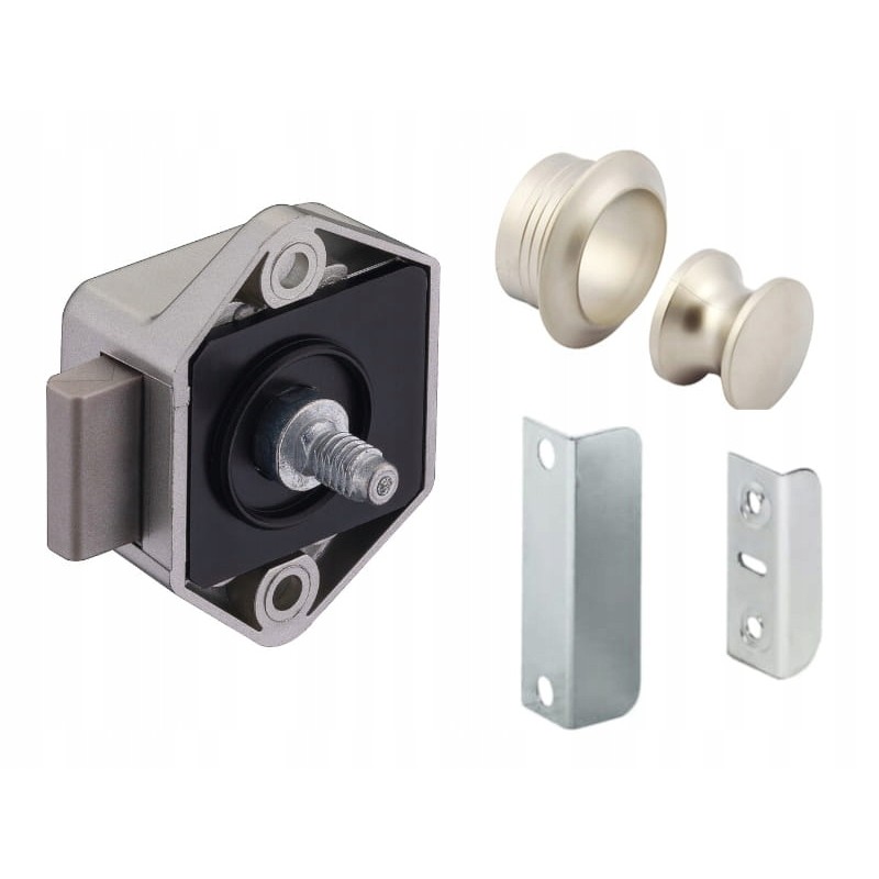 Silver push lock mini trailer furniture lock