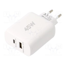 1 pcs x Goobay - 65412 - Power supply: switched-mode, plug, 5VDC,, 45W, Plug: EU, 85.9%