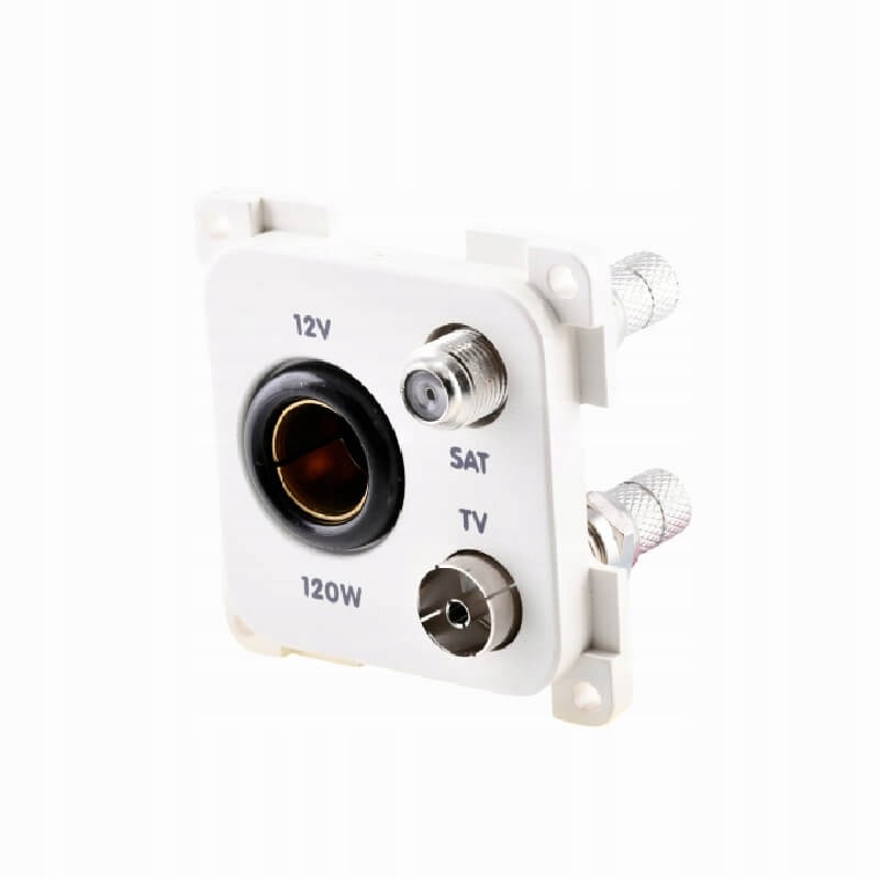 Internal electrical socket for satellite TV 12v, white