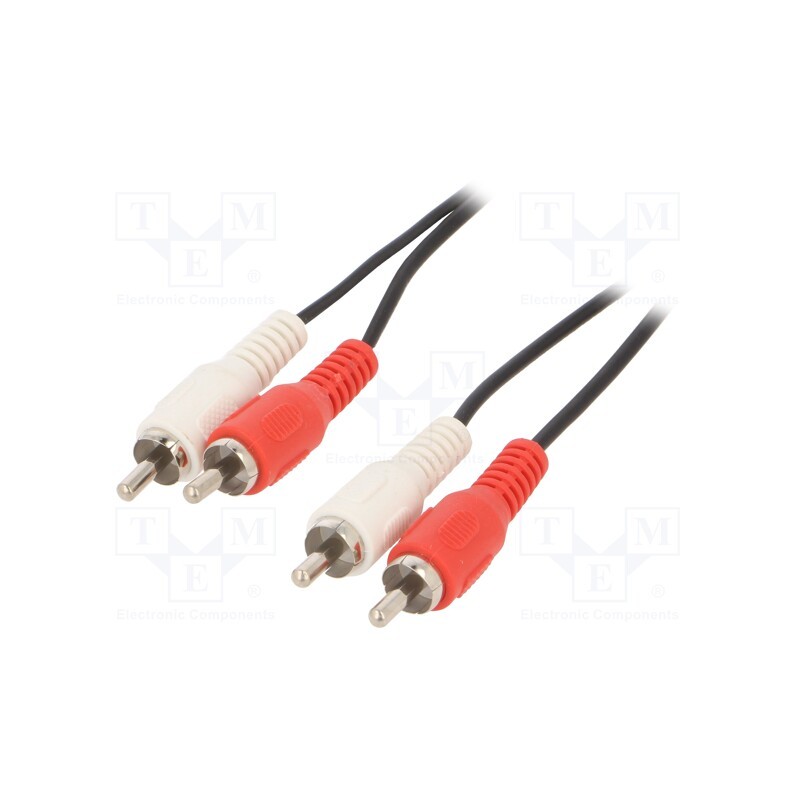 1 pcs x GEMBIRD - CCA-2R2R-6 - Cable, RCA plug x2,both sides, 1.8m, black