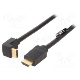 1 pcs x VENTION - AARBI - Cable, HDMI 2.0, HDMI plug,HDMI plug 90°, PVC, 3m, black, 30AWG