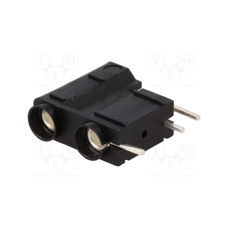 1 pcs x DELTRON - 572-0100 - Socket, 4mm banana, 10A, 250VDC, black, silver plated, PCB, 29.7mm