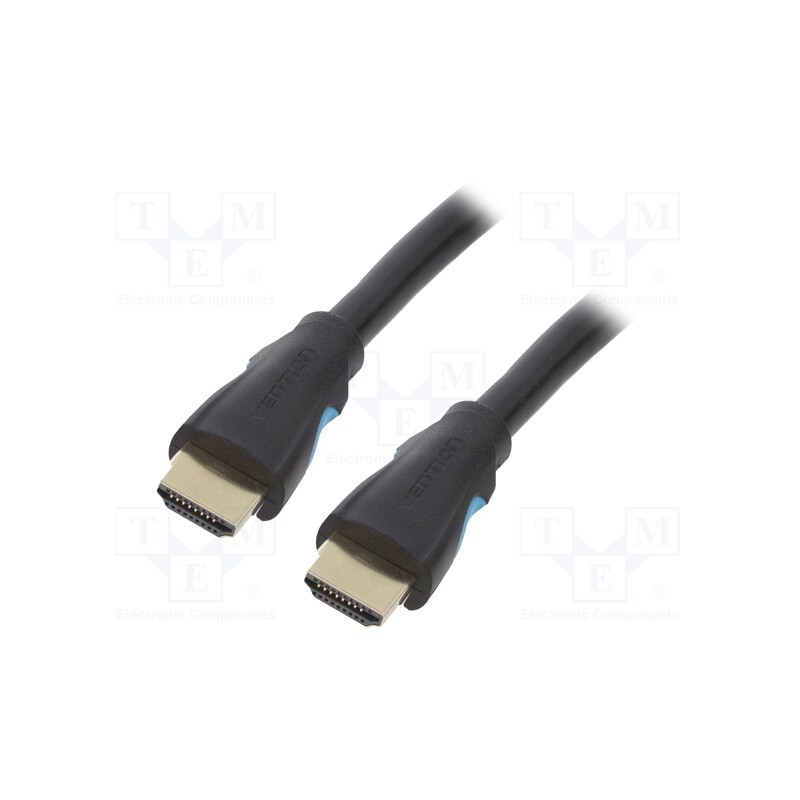 1 pcs x VENTION - AAHBI - Cable, HDMI 2.0, HDMI plug,both sides, PVC, 3m, black, 30AWG