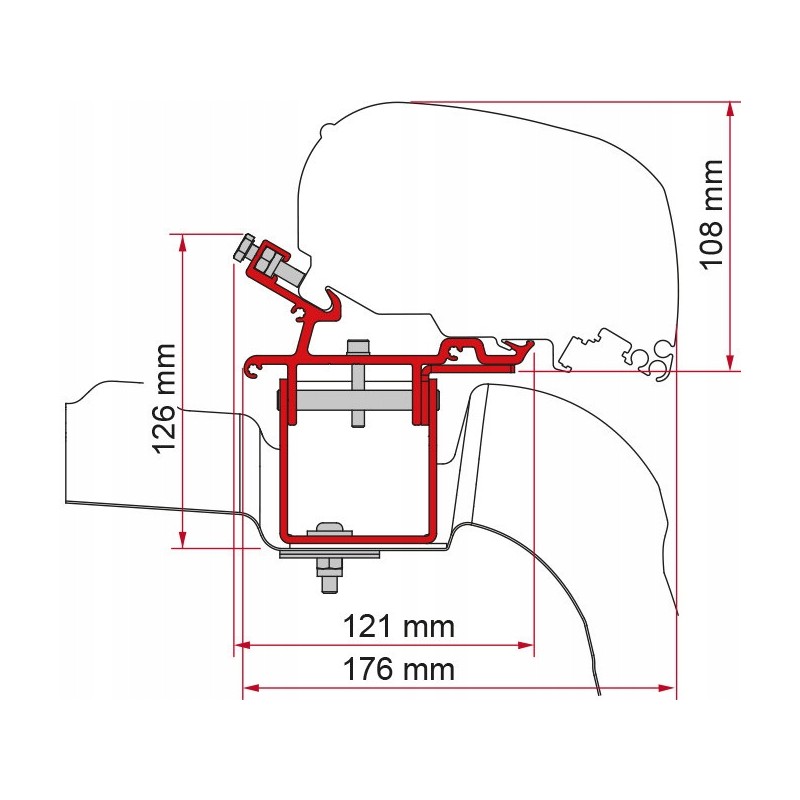 Awning adapter fiamma f80 f65 vw crafter 17