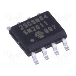 1 pcs x MICROCHIP TECHNOLOGY - 25CSM04-I/SN - IC: FLASH memory, 1kbEEPROM, SPI, 2.5÷5.5V, SO8, serial, 8MHz