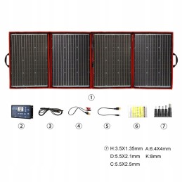 Photovoltaic panel solar foldable 18v 220w controller 12v 20a