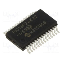 1 pcs x MICROCHIP TECHNOLOGY - PIC18F24K22-I/SS - IC: PIC microcontroller, 64MHz, 2.3÷5.5VDC, SMD, SSOP28, PIC18